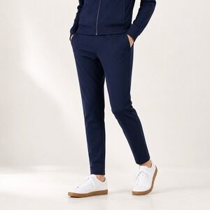 Aether Cropped Travel Pants Women's XS Navy Elastic Waist Casual Comfort Minimal